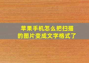 苹果手机怎么把扫描的图片变成文字格式了