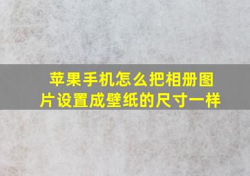 苹果手机怎么把相册图片设置成壁纸的尺寸一样