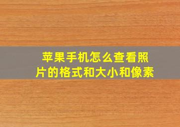 苹果手机怎么查看照片的格式和大小和像素