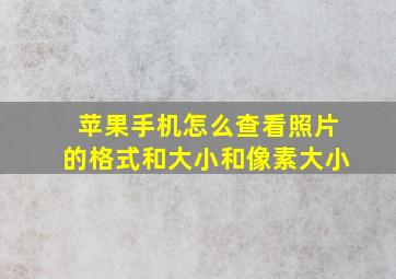 苹果手机怎么查看照片的格式和大小和像素大小