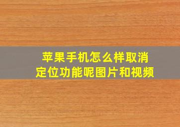 苹果手机怎么样取消定位功能呢图片和视频