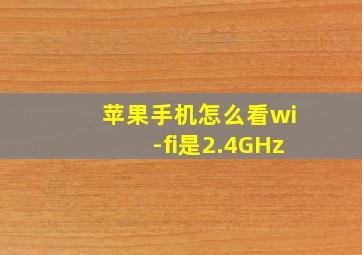 苹果手机怎么看wi-fi是2.4GHz