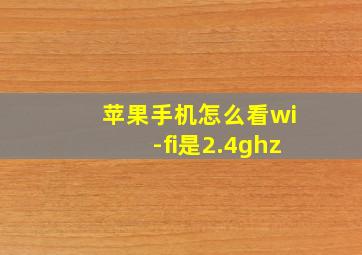 苹果手机怎么看wi-fi是2.4ghz