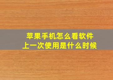 苹果手机怎么看软件上一次使用是什么时候