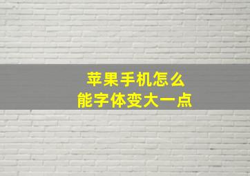 苹果手机怎么能字体变大一点