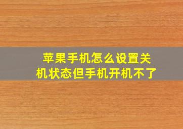 苹果手机怎么设置关机状态但手机开机不了