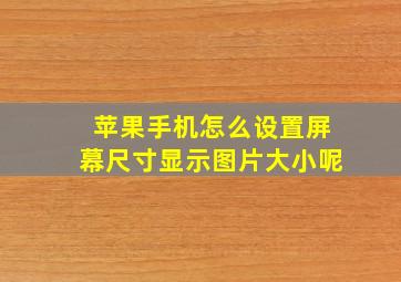 苹果手机怎么设置屏幕尺寸显示图片大小呢