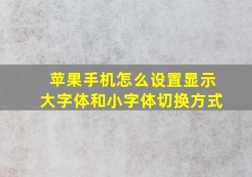 苹果手机怎么设置显示大字体和小字体切换方式