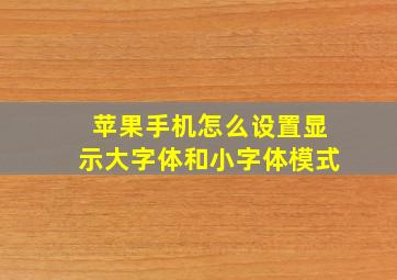 苹果手机怎么设置显示大字体和小字体模式