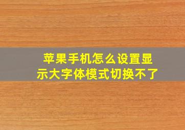 苹果手机怎么设置显示大字体模式切换不了