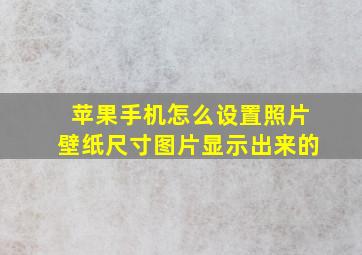 苹果手机怎么设置照片壁纸尺寸图片显示出来的