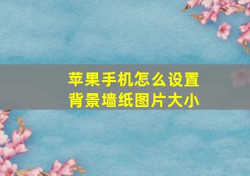 苹果手机怎么设置背景墙纸图片大小