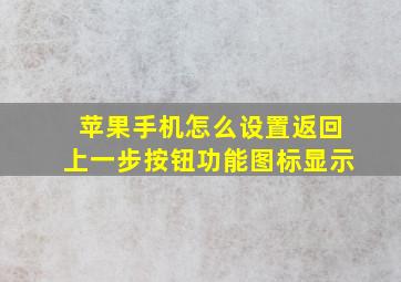 苹果手机怎么设置返回上一步按钮功能图标显示