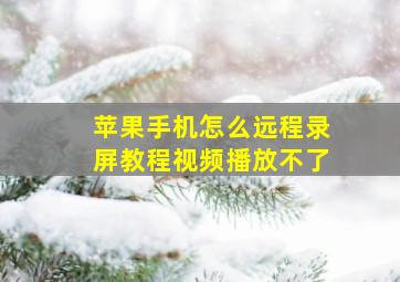 苹果手机怎么远程录屏教程视频播放不了