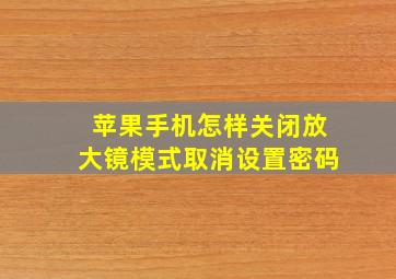 苹果手机怎样关闭放大镜模式取消设置密码