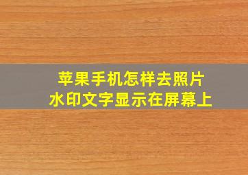 苹果手机怎样去照片水印文字显示在屏幕上