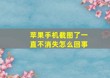 苹果手机截图了一直不消失怎么回事