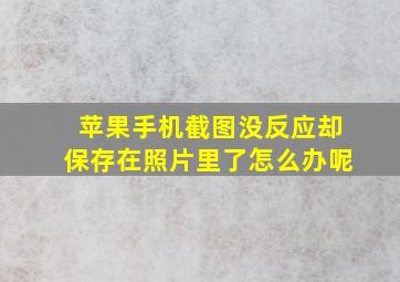 苹果手机截图没反应却保存在照片里了怎么办呢