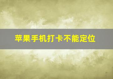 苹果手机打卡不能定位