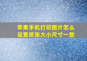 苹果手机打印图片怎么设置纸张大小尺寸一致