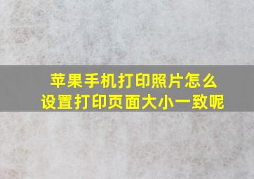 苹果手机打印照片怎么设置打印页面大小一致呢