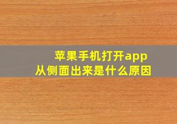 苹果手机打开app从侧面出来是什么原因