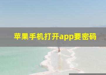 苹果手机打开app要密码