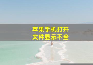 苹果手机打开文件显示不全