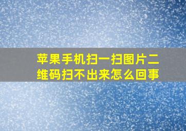 苹果手机扫一扫图片二维码扫不出来怎么回事