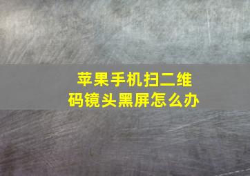 苹果手机扫二维码镜头黑屏怎么办