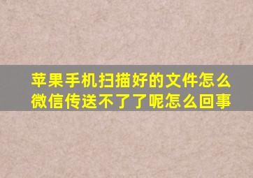 苹果手机扫描好的文件怎么微信传送不了了呢怎么回事