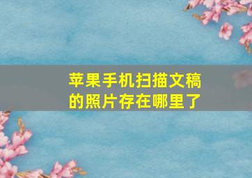 苹果手机扫描文稿的照片存在哪里了