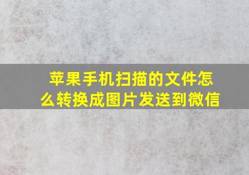 苹果手机扫描的文件怎么转换成图片发送到微信