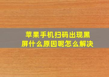 苹果手机扫码出现黑屏什么原因呢怎么解决