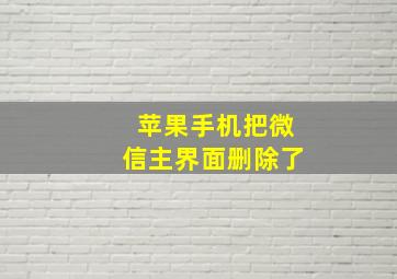 苹果手机把微信主界面删除了