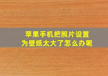 苹果手机把照片设置为壁纸太大了怎么办呢