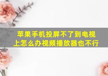 苹果手机投屏不了到电视上怎么办视频播放器也不行