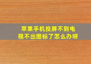 苹果手机投屏不到电视不出图标了怎么办呀