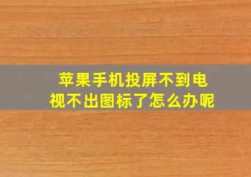 苹果手机投屏不到电视不出图标了怎么办呢