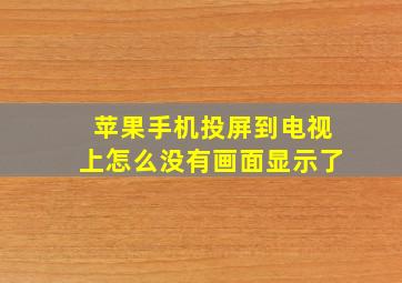 苹果手机投屏到电视上怎么没有画面显示了