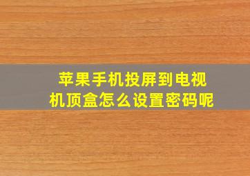 苹果手机投屏到电视机顶盒怎么设置密码呢