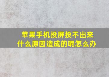 苹果手机投屏投不出来什么原因造成的呢怎么办