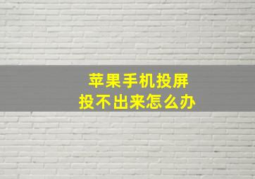 苹果手机投屏投不出来怎么办