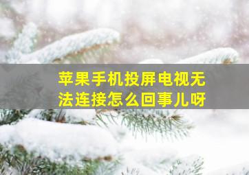 苹果手机投屏电视无法连接怎么回事儿呀