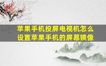 苹果手机投屏电视机怎么设置苹果手机的屏幕镜像