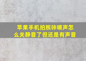 苹果手机拍照咔嚓声怎么关静音了但还是有声音