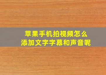 苹果手机拍视频怎么添加文字字幕和声音呢