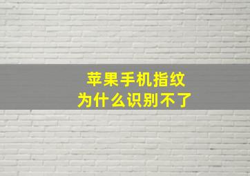 苹果手机指纹为什么识别不了