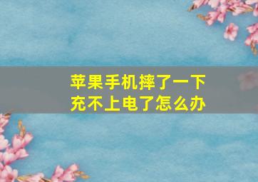 苹果手机摔了一下充不上电了怎么办