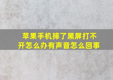 苹果手机摔了黑屏打不开怎么办有声音怎么回事